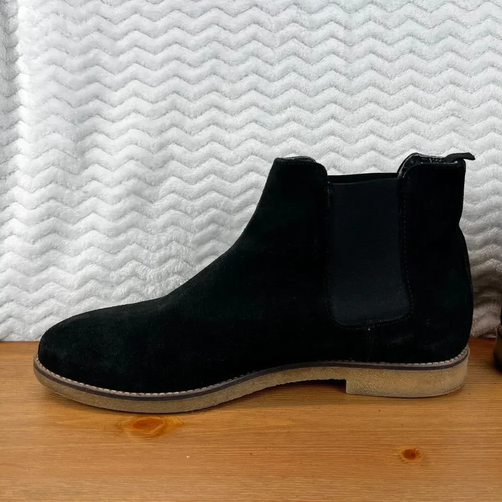 Zara Man Mens Suede Boots Chukka Ankle Pull On Black Casual Comfort 45 EU 12 US